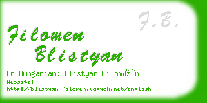 filomen blistyan business card